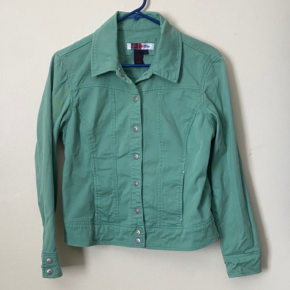 Live a Little Green Jean Jacket